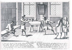 Academic fencing (1725 etching)