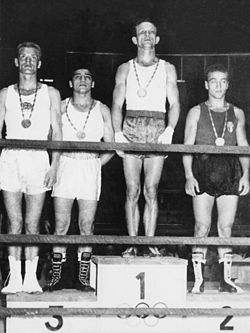 Dick McTaggart, Abel Laudonio, Kazimierz Paździor, Sandro Lopopolo 1960.jpg