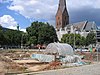 Domplatz Hamburg with archaeological excavations