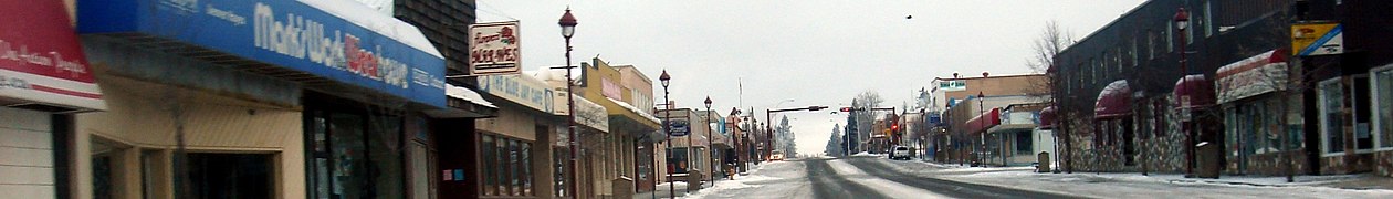 Downtown of Edson during winter