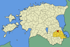 Harta comunei Ahja în cadrul Estoniei