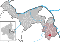 Localisation d'Eimsheim dans la Verbandsgemeide et dans l'arrondissement