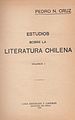 Estudios sobre la Literatura Chilena, 1926.