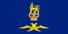 The flag of the governor-general featuring St Edward's Crown Flag of the Governor-General of the Solomon Islands.svg