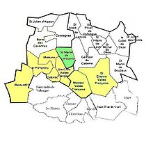 carte plaçant Saint-Martin dans la communauté de communes