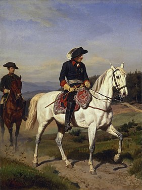 Friedrich der Große vor Schweidnitz, Gemälde von Emil Hünten, 1865, Galerie J. H. Bauer, Hannover
