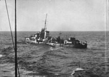HMAS Nestor sinking, 16 June 1942 HMAS Nestor AWM-301085.jpg