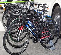 Les vélos utilisés par l'équipe, photographiés lors du Grand Prix E3 2015.
