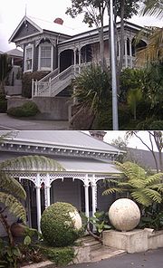 Heritage villas, late 19th century, Auckland, New Zealand.