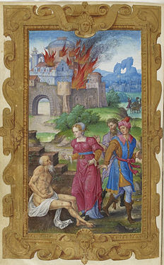 Job dans le Livre d'heures de Henri II fol. 73v, BnF.