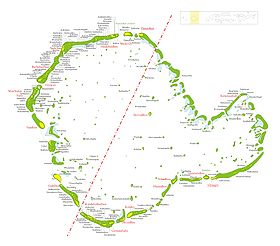 Carte de l'atoll Huvadhu.