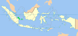 Location of Bangka-Belitung in Indonesia