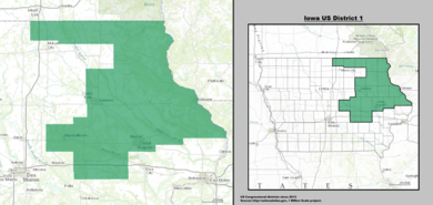 Iowa Usona Kongresa Distrikto 1 (ekde 2013).
tif