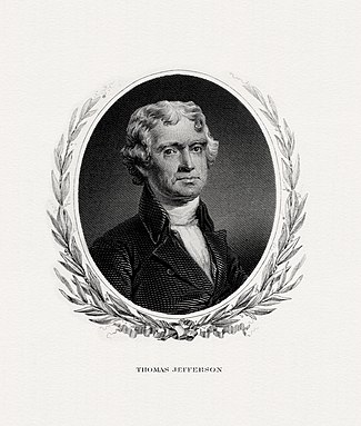 BEP engraved portrait of Jefferson as President.