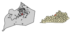 Location of Cambridge in Jefferson County, Kentucky