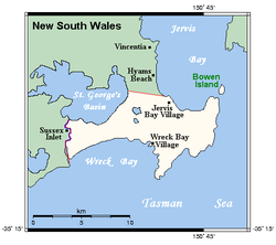 Jervis Bay Toprağı'nın haritası
