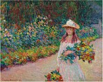 "Jeune fille dans le jardin de Giverny" (1888) de Claude Monet (W 1207)