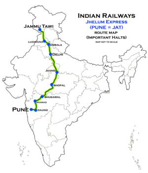 Jhelum Express route map