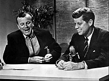 Jack Paar interviewing John F. Kennedy on New York City's The Tonight Show, 1959. John F. Kennedy Jack Paar Tonight Show 1959.JPG