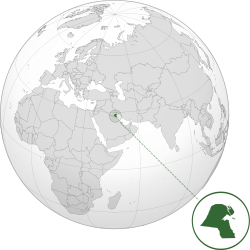 Map indicating locations of Bután and Kuwait