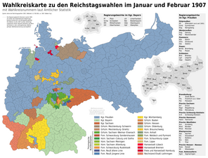 190: Wahlkreise der Reichstagswahl 1907