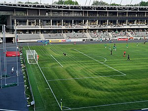 The moments after an own goal (match in 2023 Lithuanian Football Cup) Kza-Zal 2023b.jpg