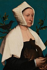 The background of Hans Holbein's "Lady with a Squirrel" was painted with azurite.