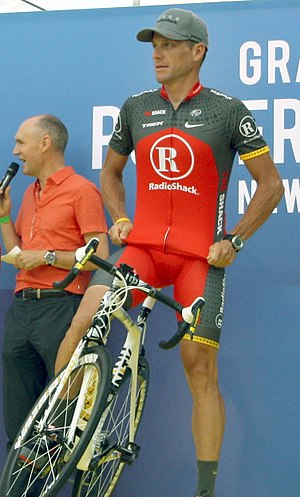 Lance Armstrong at the team presentation of th...