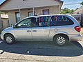 Thank you sign on a vehicle on July 30, 2021