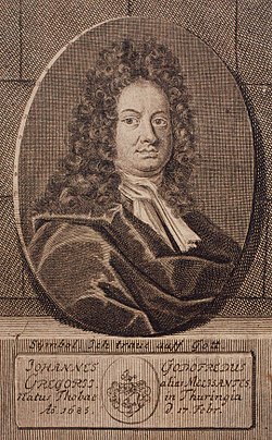 Johann Gottfried Gregorii, kupra gravuraĵo de ĉ. 1715