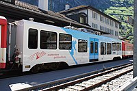 Coche de piso bajo, de un modelo unificado para varios ferrocarriles de vía estrecha suizos, y el Cremallera de Nuria de FGC.