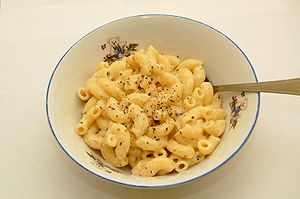 Home made macaroni and cheese, with some dried...