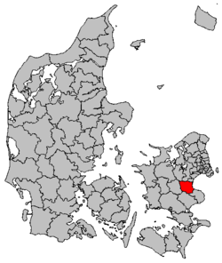 Locatie van gemeente Køge
