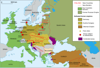 Map of territorial changes in Europe after World War I (as of 1923) Map Europe 1923-en.svg