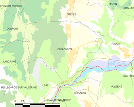 Mapa obce Collonges