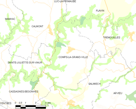Mapa obce Comps-la-Grand-Ville