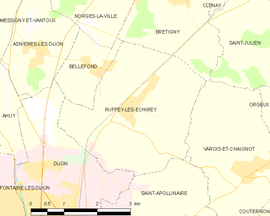 Mapa obce Ruffey-lès-Echirey