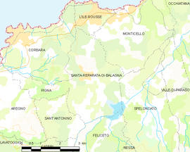 Mapa obce Santa-Reparata-di-Balagna