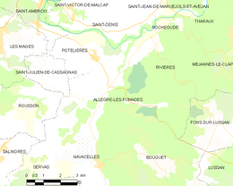 Allègre-les-Fumades - Localizazion