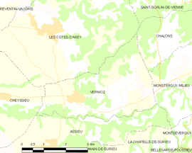 Mapa obce Vernioz