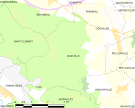 Mapa obce Buriville