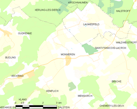 Mapa obce Monneren