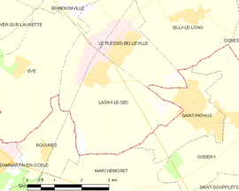 Mapa obce Lagny-le-Sec