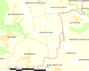 Poziția localității Fresne-le-Plan