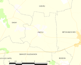 Mapa obce Frétoy