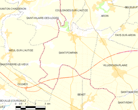 Mapa obce Saint-Pompain