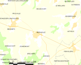 Mapa obce Bernaville