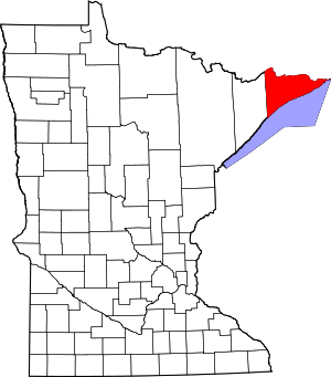 Карта Миннесоты с выделением округа Кук