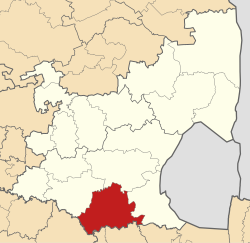Kaart van Suid-Afrika wat Pixley ka Seme in Mpumalanga aandui
