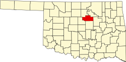 map of Oklahoma highlighting Payne County